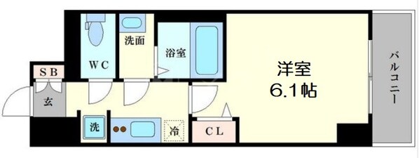 プレサンス難波クチュールの物件間取画像